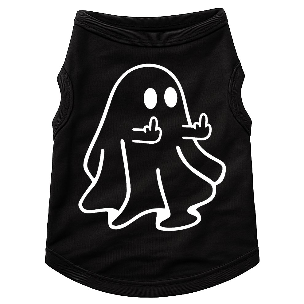 Ghost Middle Finger Funny Ghost Halloween Doggie Tank