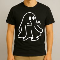 Ghost Middle Finger Funny Ghost Halloween T-Shirt
