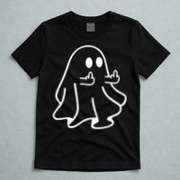 Ghost Middle Finger Funny Ghost Halloween T-Shirt