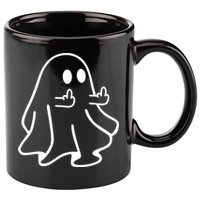 Ghost Middle Finger Funny Ghost Halloween 11oz C Handle Ceramic Mug