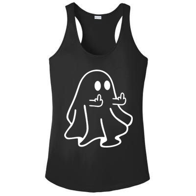 Ghost Middle Finger Funny Ghost Halloween Ladies PosiCharge Competitor Racerback Tank