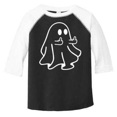Ghost Middle Finger Funny Ghost Halloween Toddler Fine Jersey T-Shirt