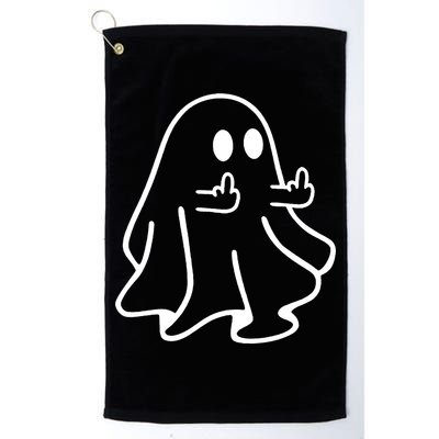 Ghost Middle Finger Funny Ghost Halloween Golf Towel