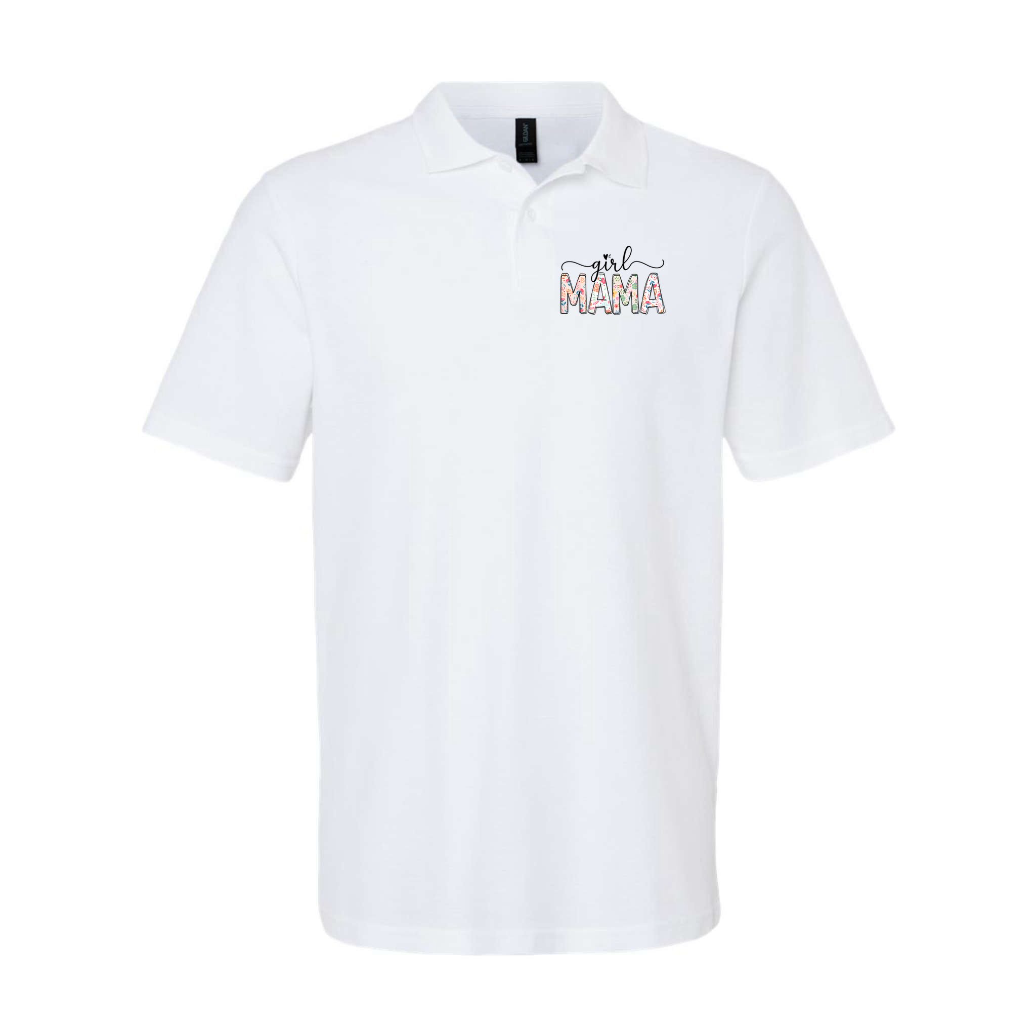 Girl Mama Floral Girl Mom Vintage Blessed Mama Vibes Polo