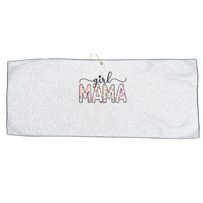 Girl Mama Floral Girl Mom Vintage Blessed Mama Vibes Large Microfiber Waffle Golf Towel