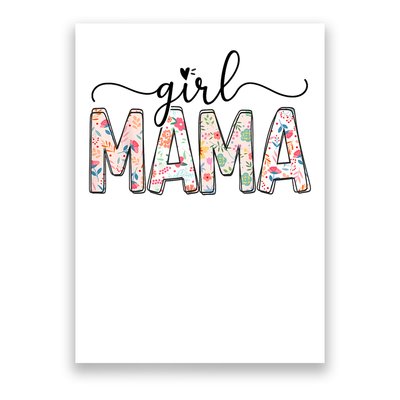 Girl Mama Floral Girl Mom Vintage Blessed Mama Vibes Poster