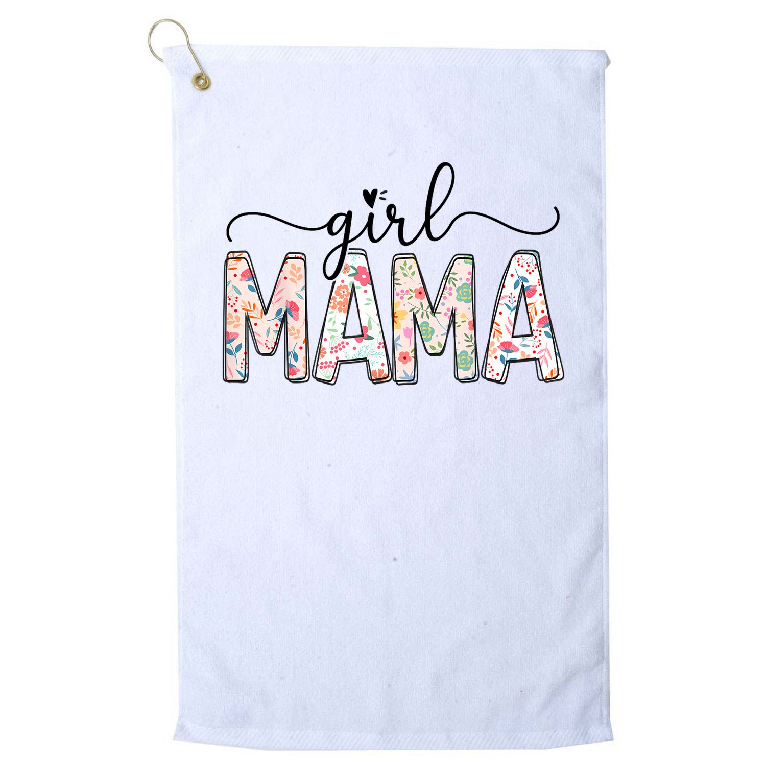 Girl Mama Floral Girl Mom Vintage Blessed Mama Vibes Golf Towel