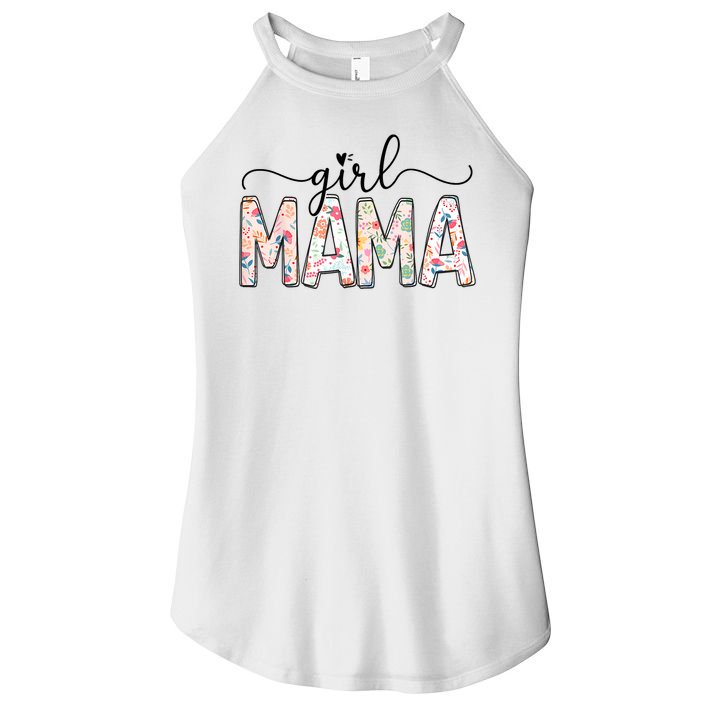 Girl Mama Floral Girl Mom Vintage Blessed Mama Vibes Women's Perfect Tri Rocker Tank