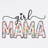 Girl Mama Floral Girl Mom Vintage Blessed Mama Vibes Womens T-Shirt