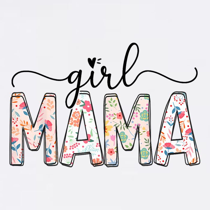 Girl Mama Floral Girl Mom Vintage Blessed Mama Vibes Womens T-Shirt