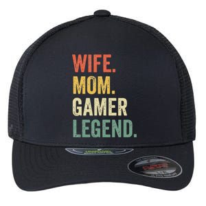 Gamer Mom Funny Wife Mom Video Game Legend Mother's Day Flexfit Unipanel Trucker Cap