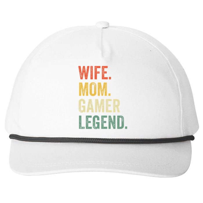 Gamer Mom Funny Wife Mom Video Game Legend Mother's Day Snapback Five-Panel Rope Hat