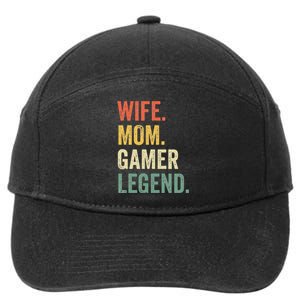 Gamer Mom Funny Wife Mom Video Game Legend Mother's Day 7-Panel Snapback Hat