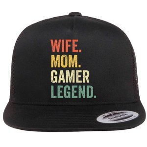 Gamer Mom Funny Wife Mom Video Game Legend Mother's Day Flat Bill Trucker Hat