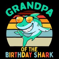 Grandpa Matching Family Shark Birthday Sustainable Bucket Hat