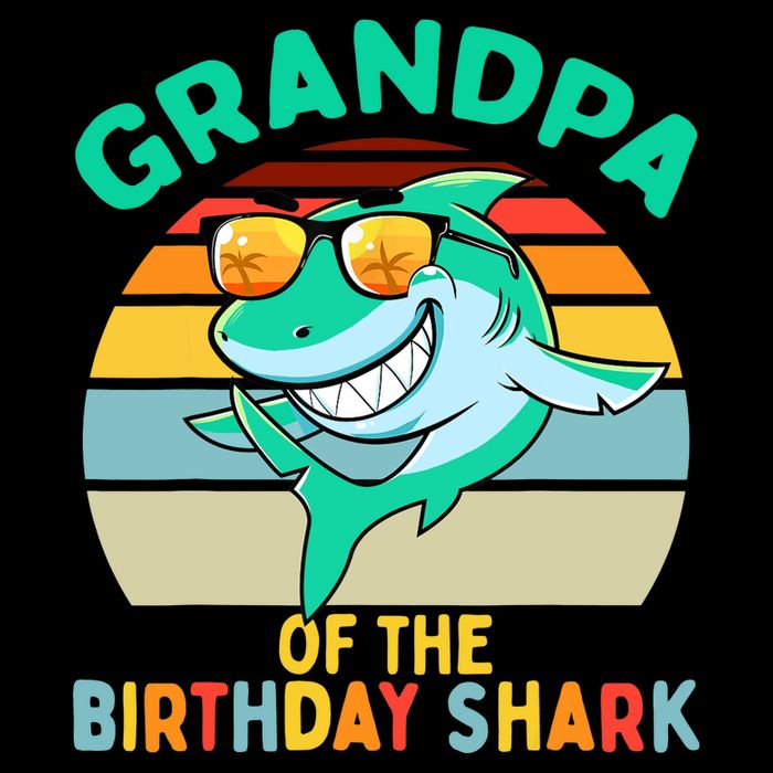 Grandpa Matching Family Shark Birthday Sustainable Bucket Hat