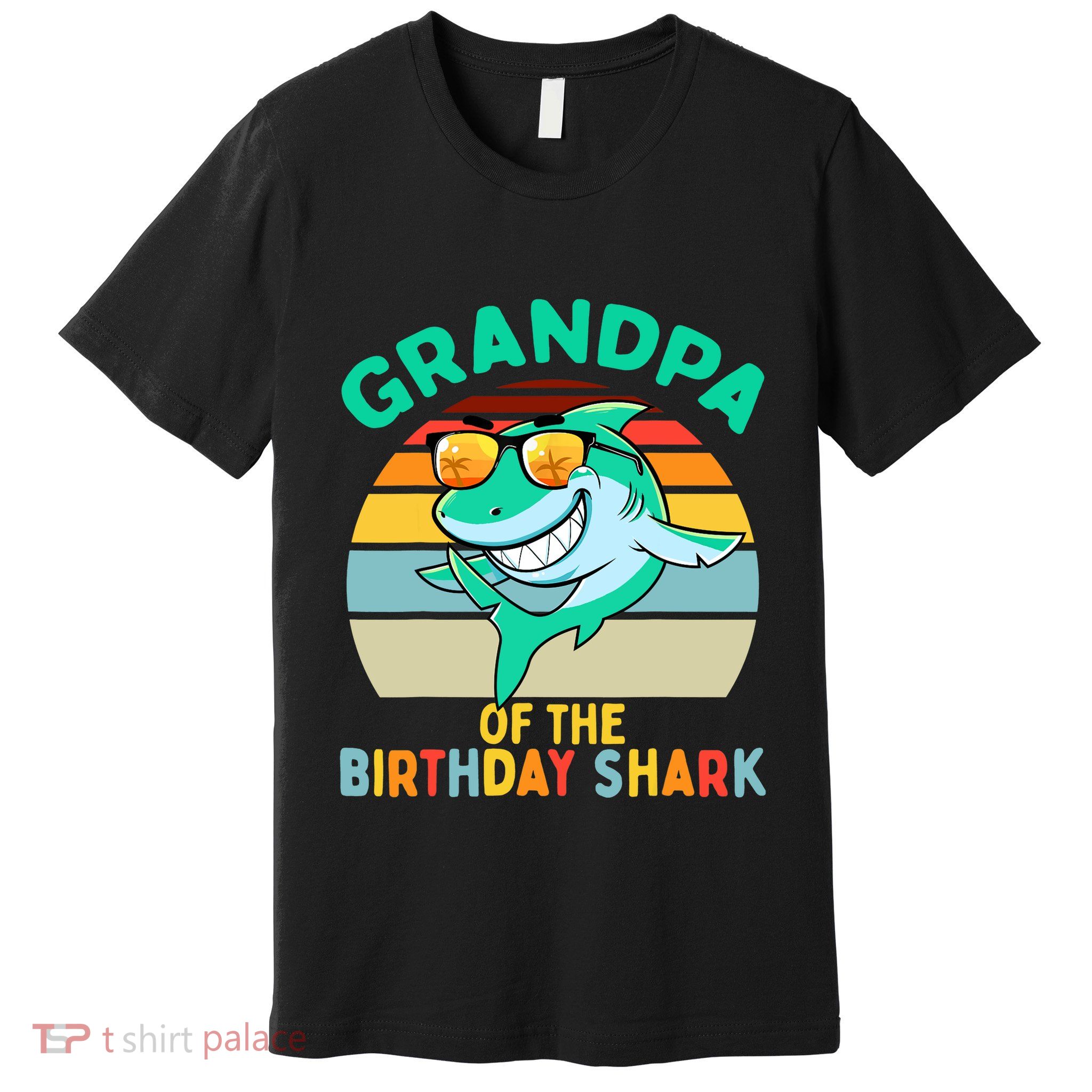 Grandpa Matching Family Shark Birthday Premium T-Shirt