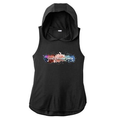 God's Masterpiece Funny Gift Ladies PosiCharge Tri-Blend Wicking Draft Hoodie Tank