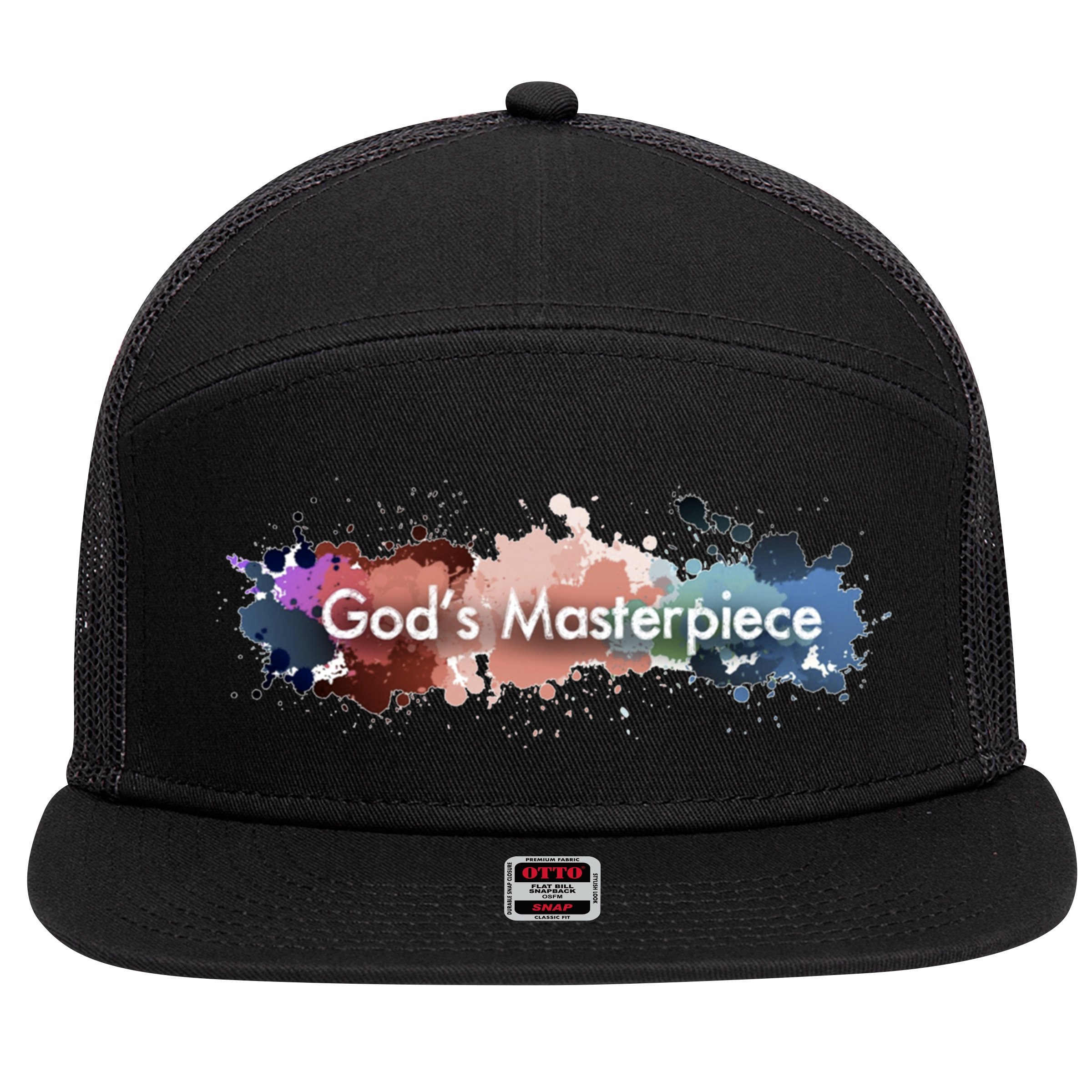 God's Masterpiece Funny Gift 7 Panel Mesh Trucker Snapback Hat