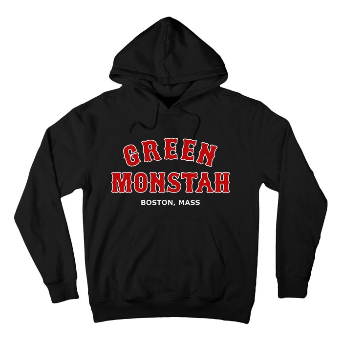 Green Monstah Funny Boston Mass New England Sports Hoodie