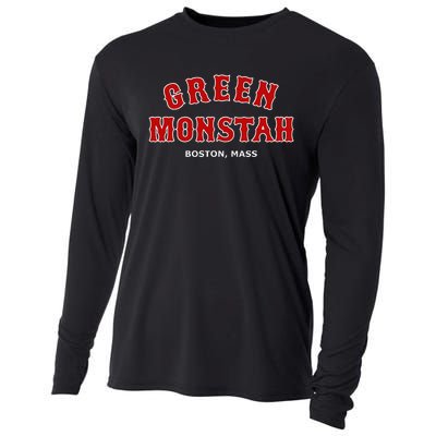 Green Monstah Funny Boston Mass New England Sports Cooling Performance Long Sleeve Crew