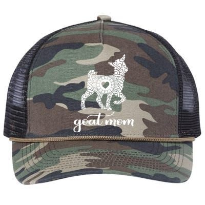 Goat Mom For Women Pet Goat Gift Retro Rope Trucker Hat Cap