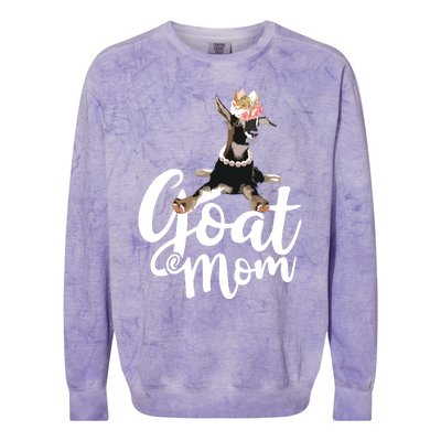 Goat Mom Funny Goat Lover Or Goat Farmer Cute Art Colorblast Crewneck Sweatshirt