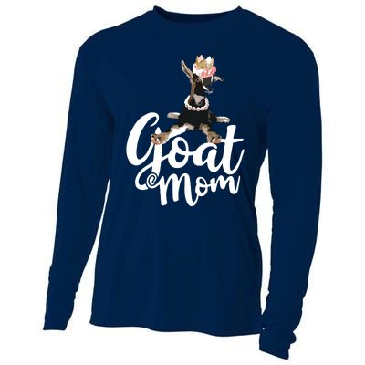 Goat Mom Funny Goat Lover Or Goat Farmer Cute Art Cooling Performance Long Sleeve Crew