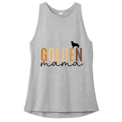 Golden Mama Funny Dog Lover Ladies PosiCharge Tri-Blend Wicking Tank