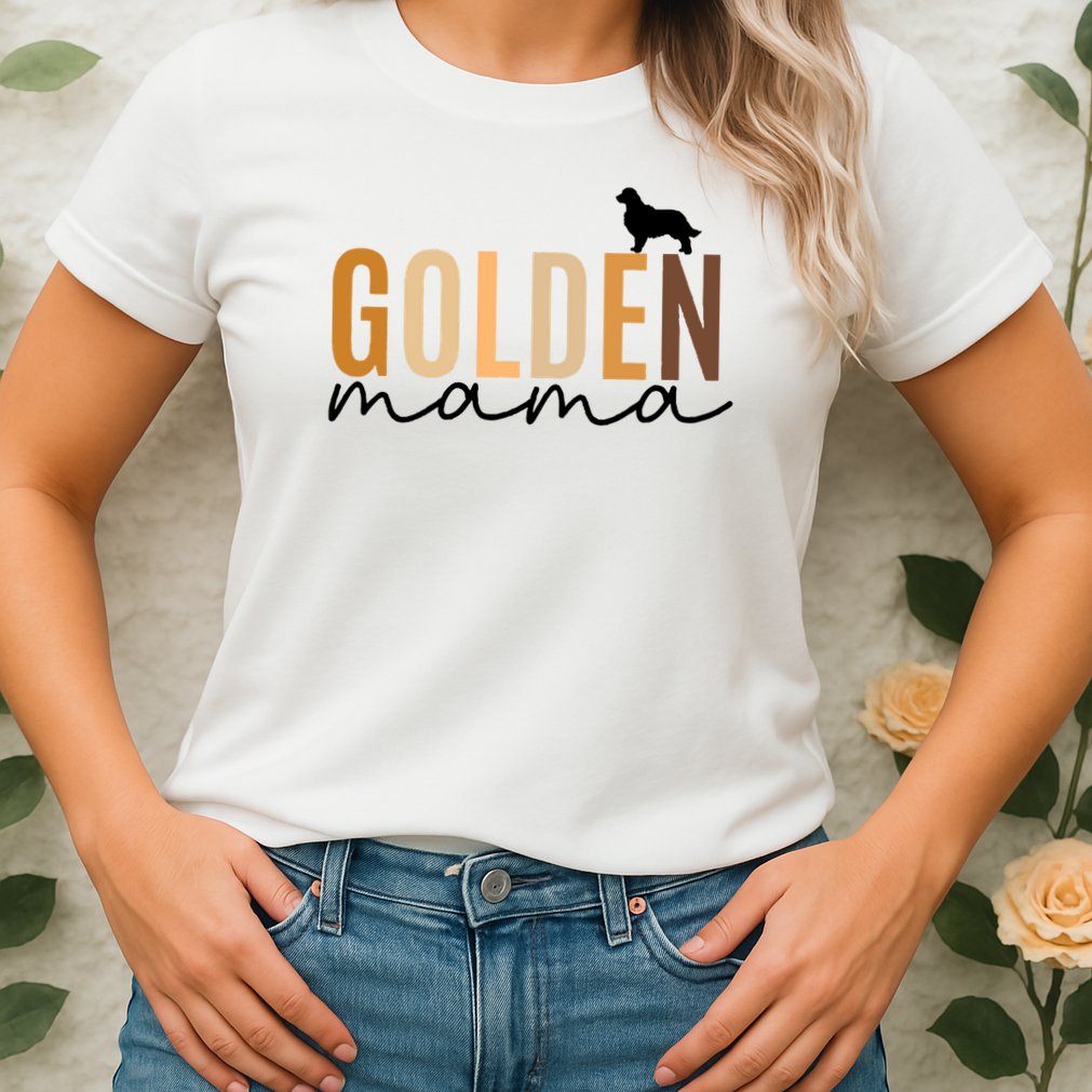 Golden Mama Funny Dog Lover Womens T-Shirt