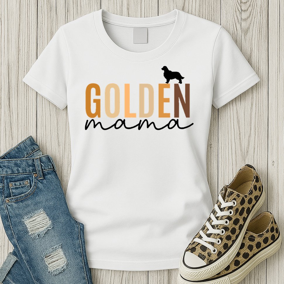 Golden Mama Funny Dog Lover Womens T-Shirt