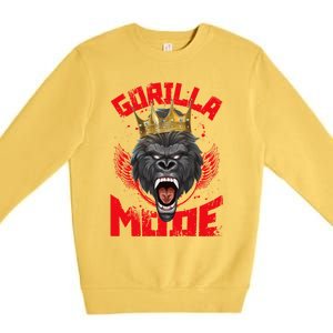 Gorilla Mode Fitness Gym Motivation Beast Workout King Gift Premium Crewneck Sweatshirt