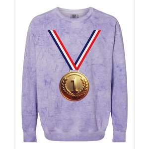 Golden Medal For Winners School Team And Champions Colorblast Crewneck Sweatshirt