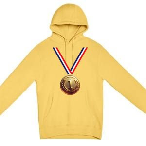 Golden Medal For Winners School Team And Champions Premium Pullover Hoodie