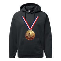 Golden Medal For Winners School Team And Champions Performance Fleece Hoodie