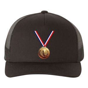 Golden Medal For Winners School Team And Champions Yupoong Adult 5-Panel Trucker Hat