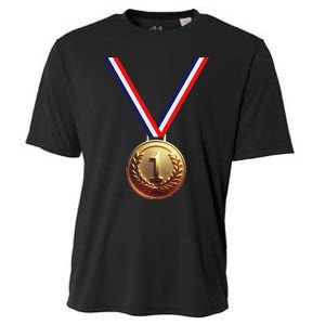 Golden Medal For Winners School Team And Champions Cooling Performance Crew T-Shirt