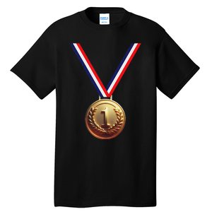 Golden Medal For Winners School Team And Champions Tall T-Shirt