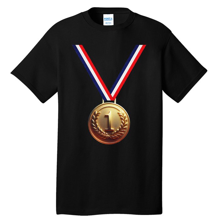 Golden Medal For Winners School Team And Champions Tall T-Shirt