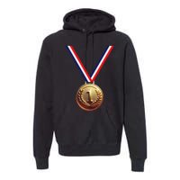 Golden Medal For Winners School Team And Champions Premium Hoodie