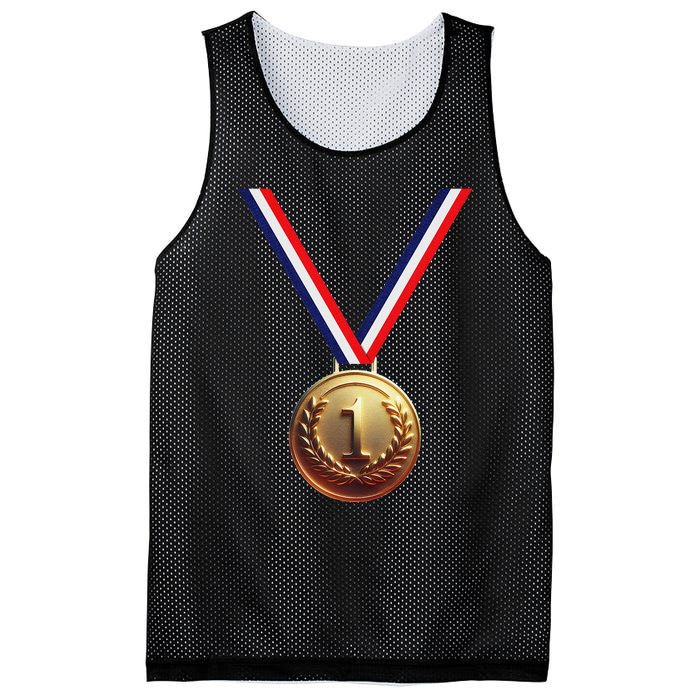 Golden Medal For Winners School Team And Champions Mesh Reversible Basketball Jersey Tank