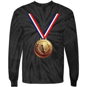 Golden Medal For Winners School Team And Champions Tie-Dye Long Sleeve Shirt