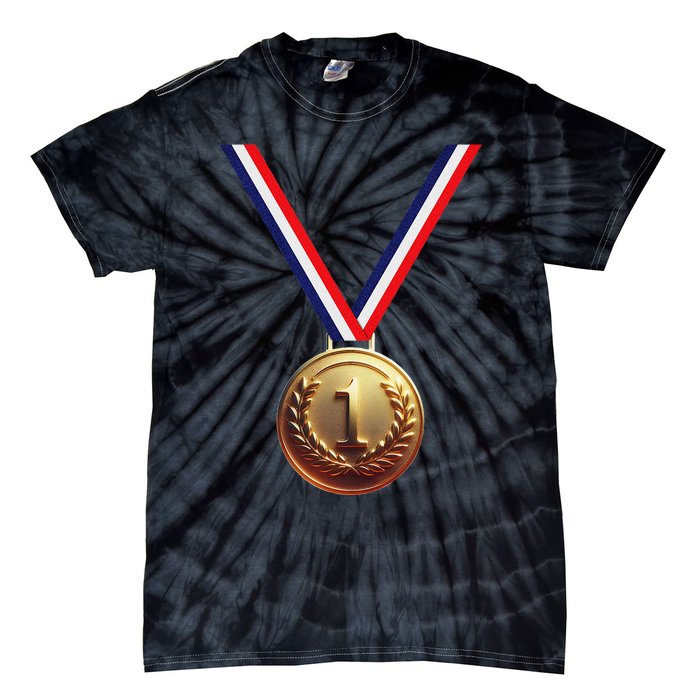 Golden Medal For Winners School Team And Champions Tie-Dye T-Shirt