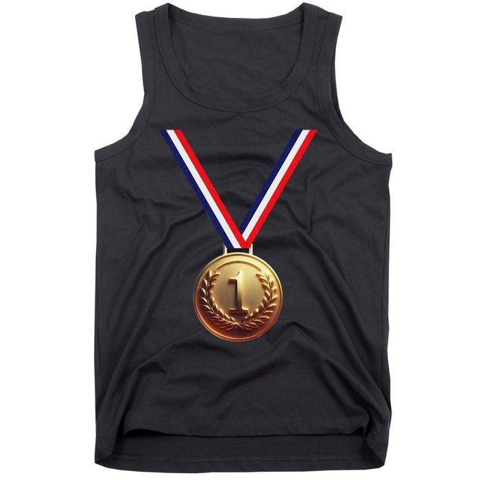 Golden Medal For Winners School Team And Champions Tank Top