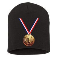 Golden Medal For Winners School Team And Champions Short Acrylic Beanie