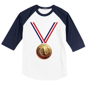 Golden Medal For Winners School Team And Champions Baseball Sleeve Shirt