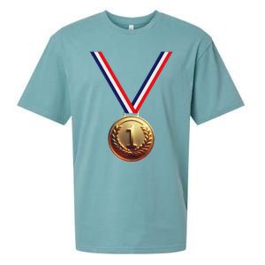 Golden Medal For Winners School Team And Champions Sueded Cloud Jersey T-Shirt