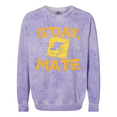 Gday Mate Funny Australia Kangaroo Colorblast Crewneck Sweatshirt