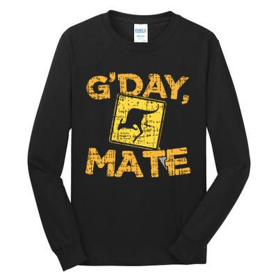 Gday Mate Funny Australia Kangaroo Tall Long Sleeve T-Shirt