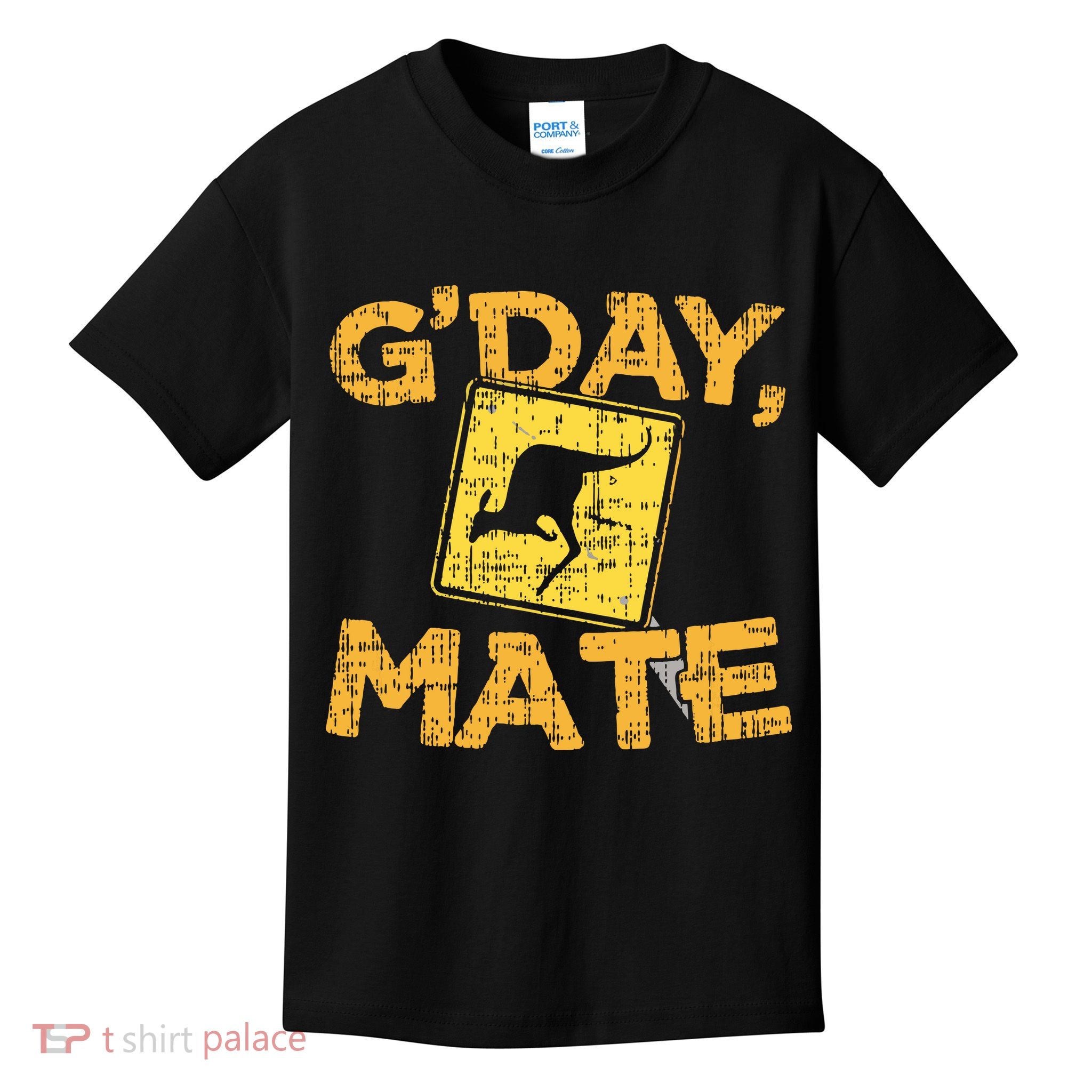 Gday Mate Funny Australia Kangaroo Kids T-Shirt